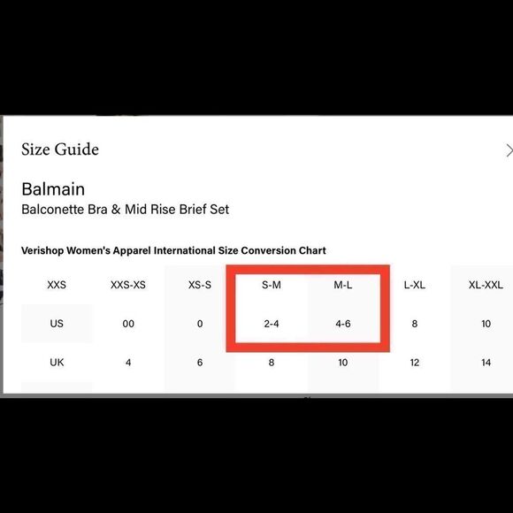 Balmain Balconette Bra & Mid Rise Brief Set Size Medium - Picture 14 of 16